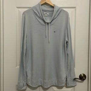 Vineyard Vines Women’s mock neck light blue pullover sweater